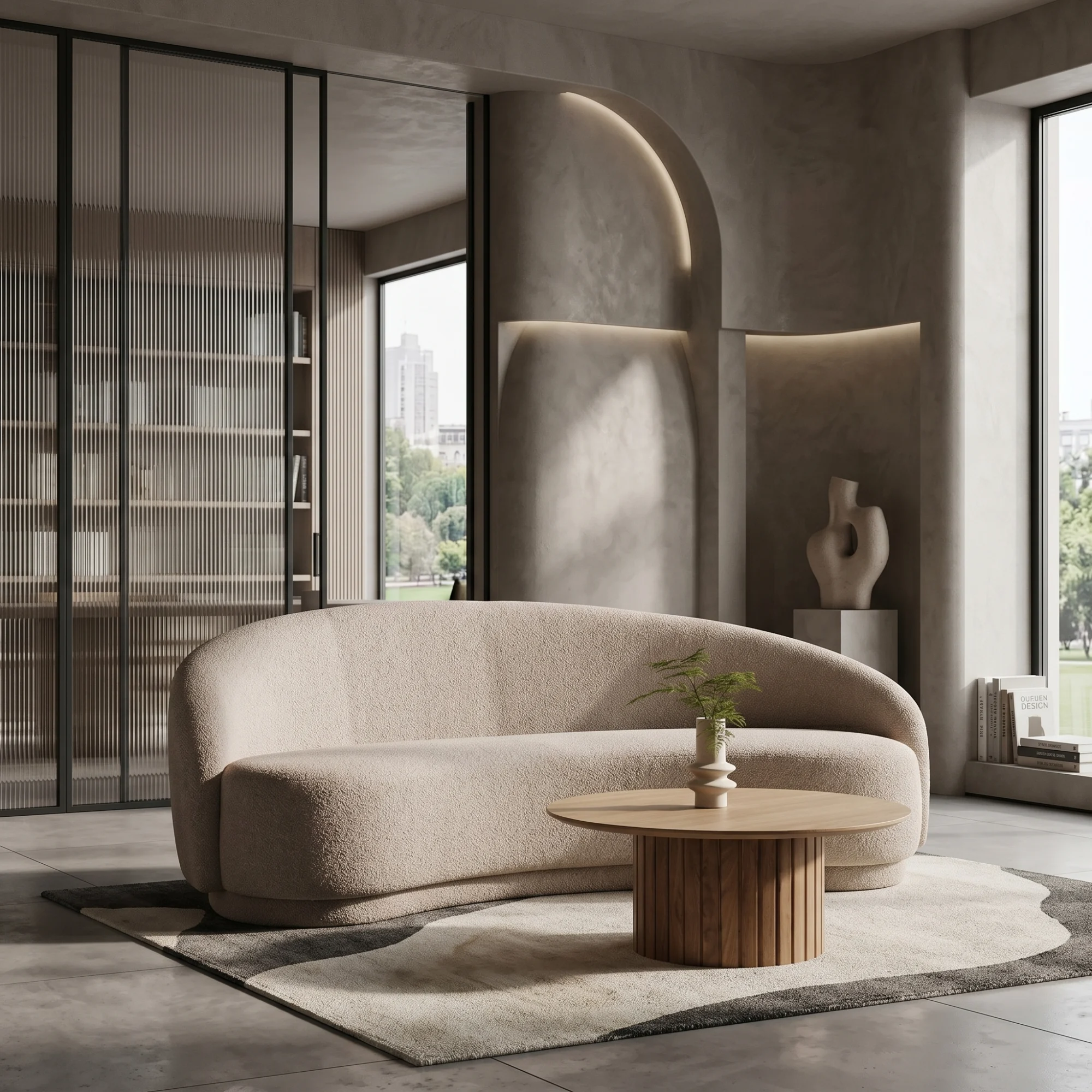 elegant-beige-two-seater-sofa-with-modern-design-1.webp كنب مقعدين بتصميم أنيق - لون بيج - الصورة 1