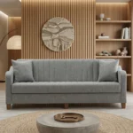 Elegant Gray Three-Seater Sofa