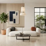 كنبة مقعدين أنيقة - لون اوف وايت مميز - تصميم عصري