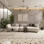 Elegant Three-Seater Sofa in a Distinctive Beige Color