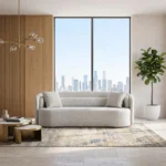 كنبة ثلاثية بتصميم أنيق - لون اوف وايت