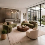 Imperial Olive Green & Beige Combination Sofa Set – Regal Contrast & Bold Luxury