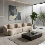 Luxury Beige Two-Seater Sofa – Modern and Comfortable