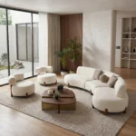 Modern Beige Corner Sofa – Luxury Comfort with a Flowing Design