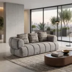 Modern Gray Two-Seater Sofa with Sophisticated Design
