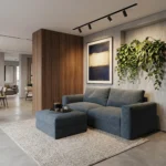 Urban Functional Grey Loveseat with Floating Ottoman – Compact Versatility for Small Layouts
